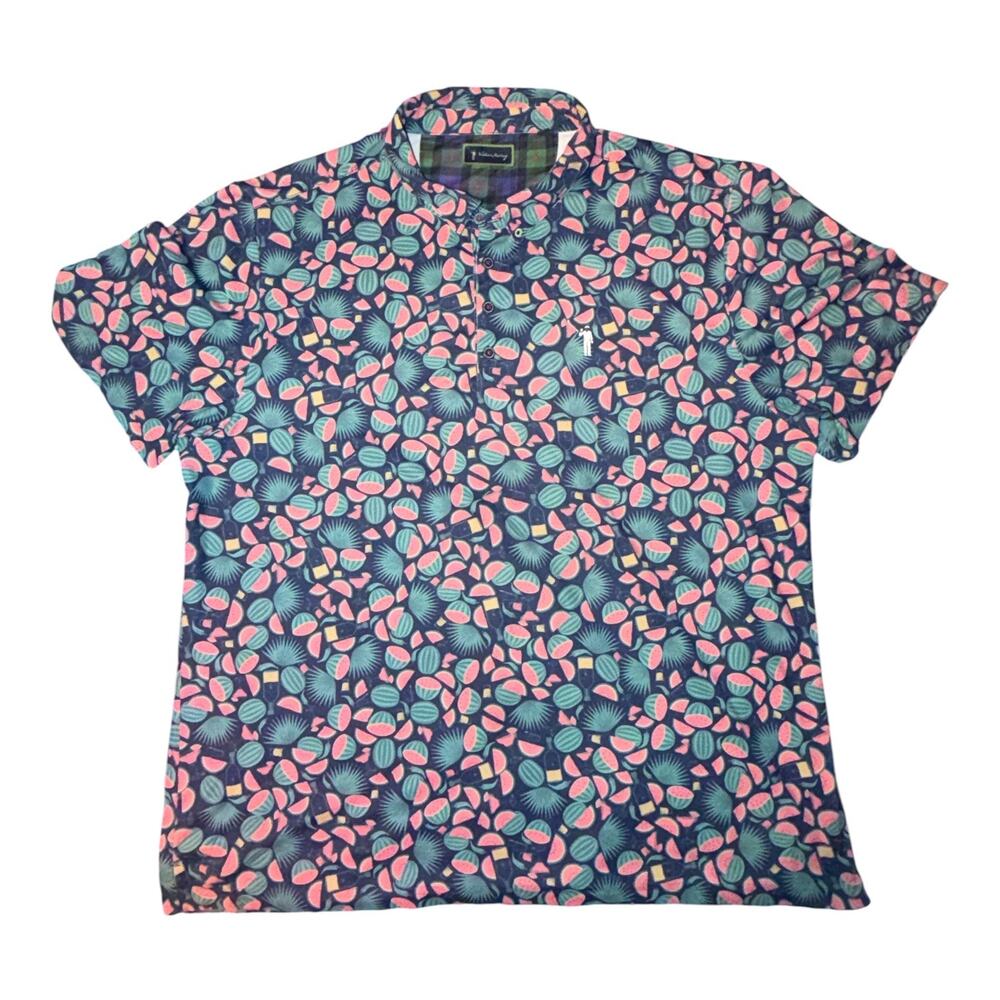 William Murray Men’s Size 2XL Multicolor Watermelon Print Golf Polo Shirt